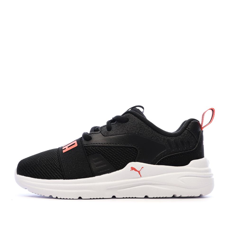 Schwarze/weiße/fuchsiafarbene Puma Soft Wired 2 Sneaker für Mädchen günstig