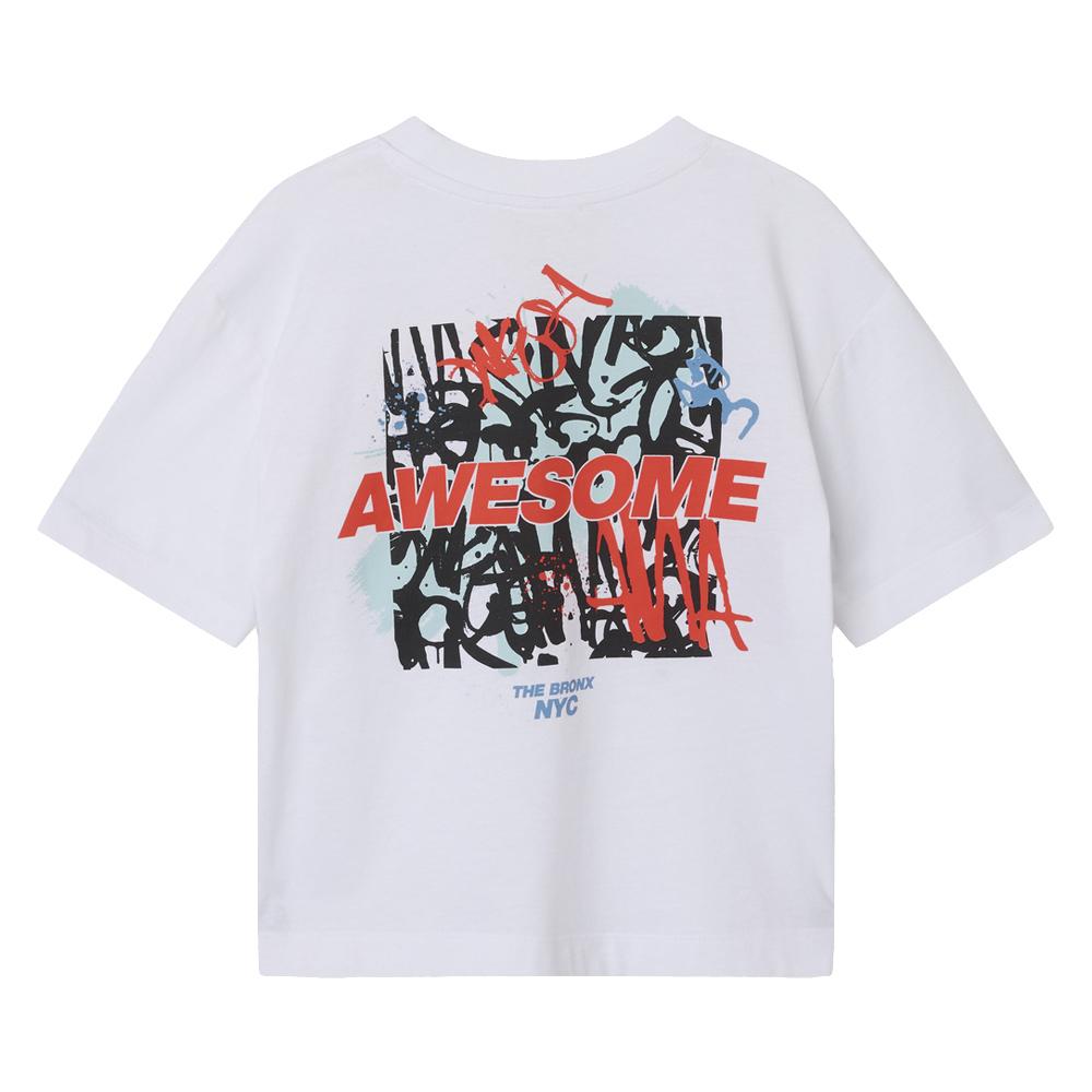 T-shirt Blanc Garçon Name it Jopo vue 2