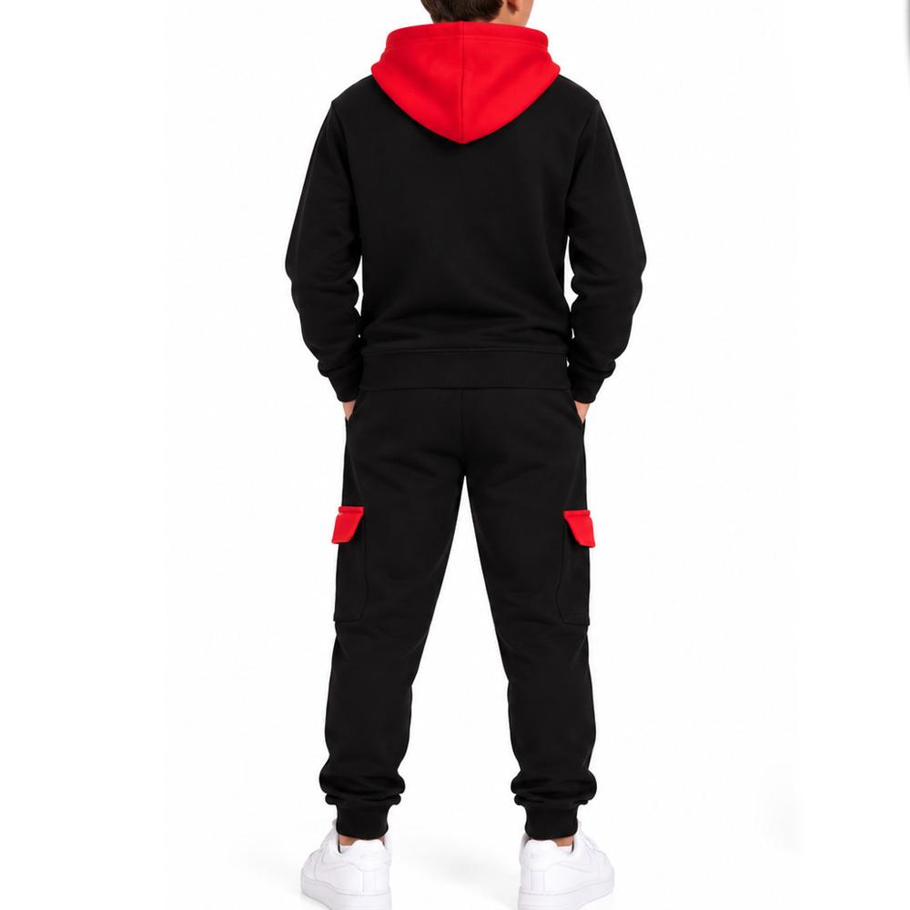 Schwarz/Rotes Champion-Hoodie-Set für Jungen Ansicht 2