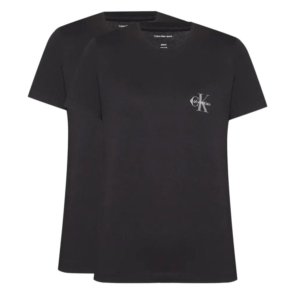 Lote de 2 camisetas negras de mujer Calvin Klein Jeans Mono logo barato