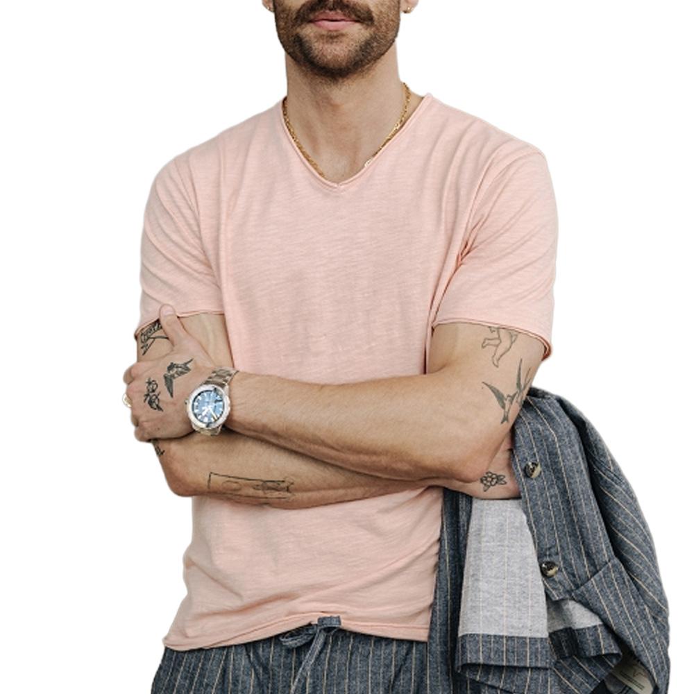 Camiseta rosa para hombre Leandro Kansas barato