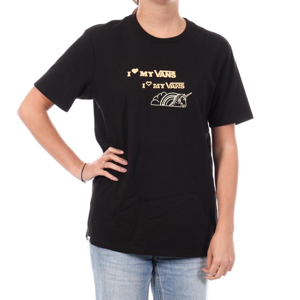 Camiseta negra de mujer Vans Stamp barato