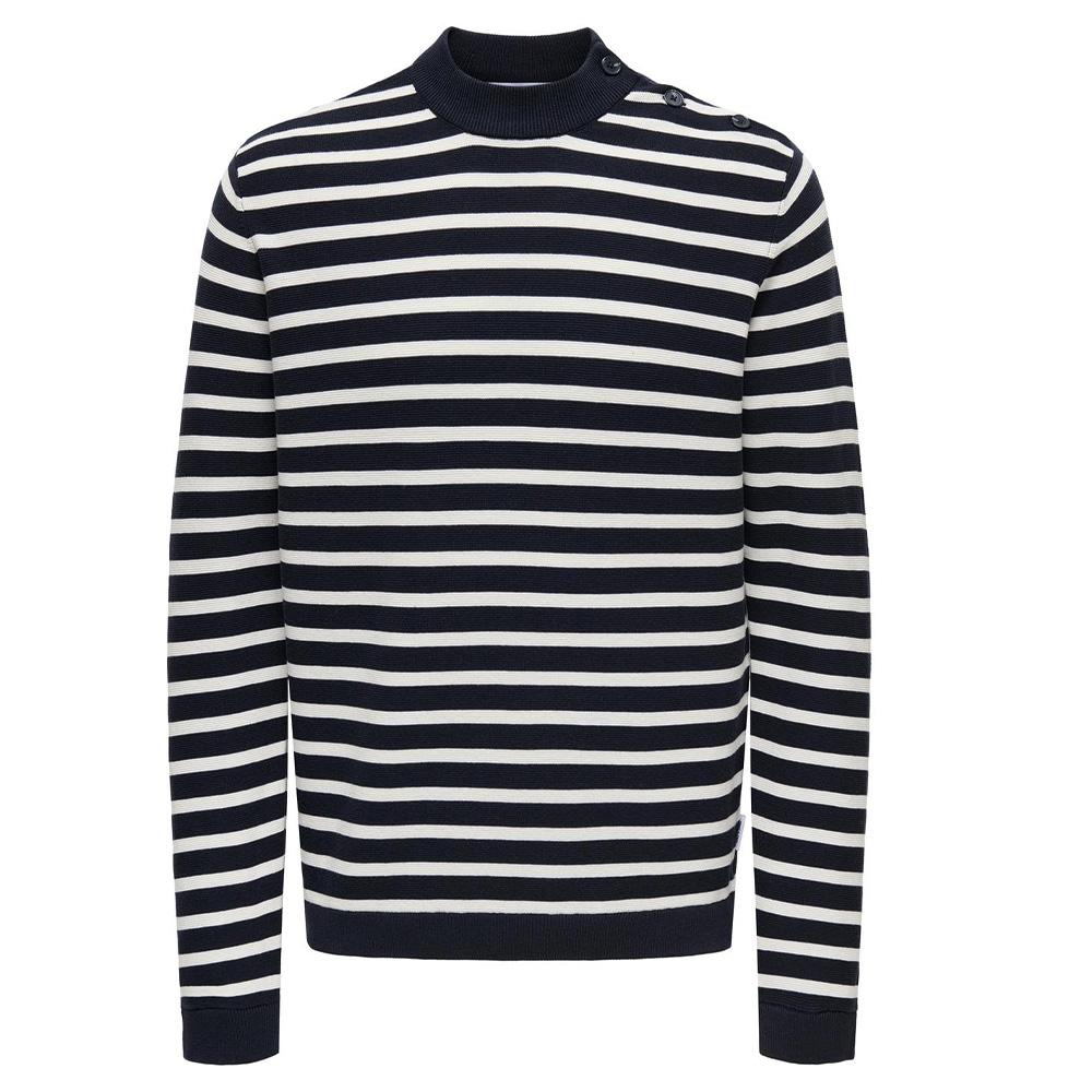 Pullover Marineblau/Weiß für Herren von Only & Sons, Modell „Walder“ günstig