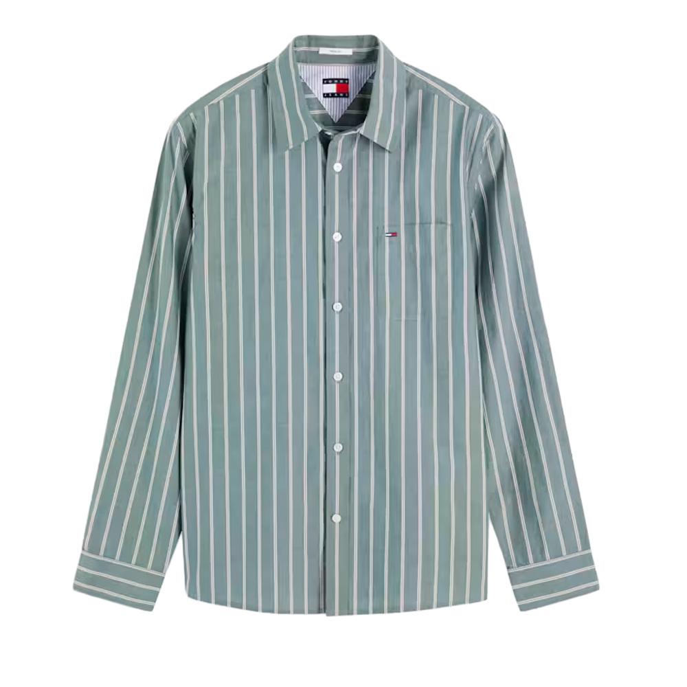 Camisa verde de hombre Tommy Hilfiger de popelín ver 3