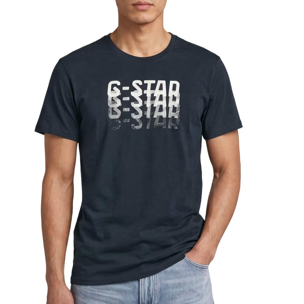 Camiseta azul marino para hombre G-Star RAW Faded barato