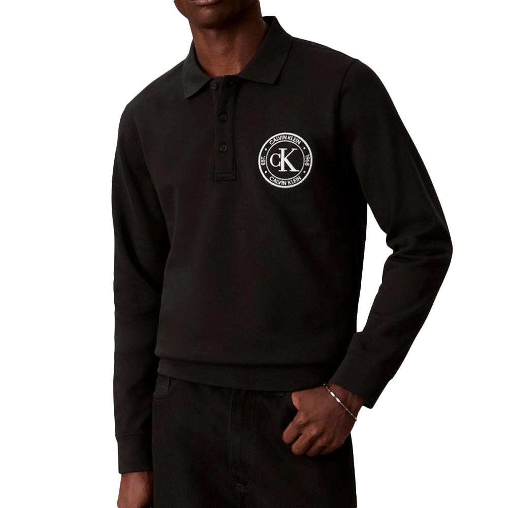 Polo Noir Homme Calvin Klein Jeans Terry pas cher