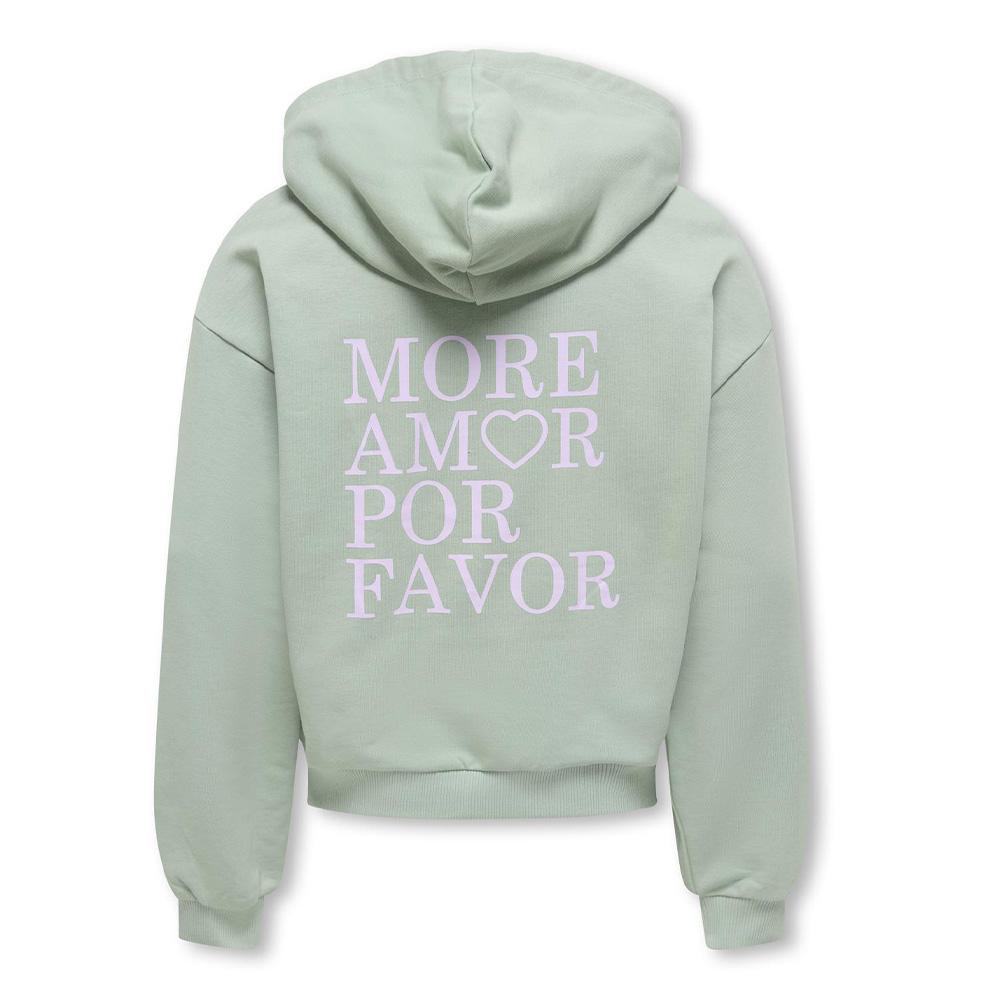 Sudadera con capucha verde para niña ONLY Amor Life ver 2