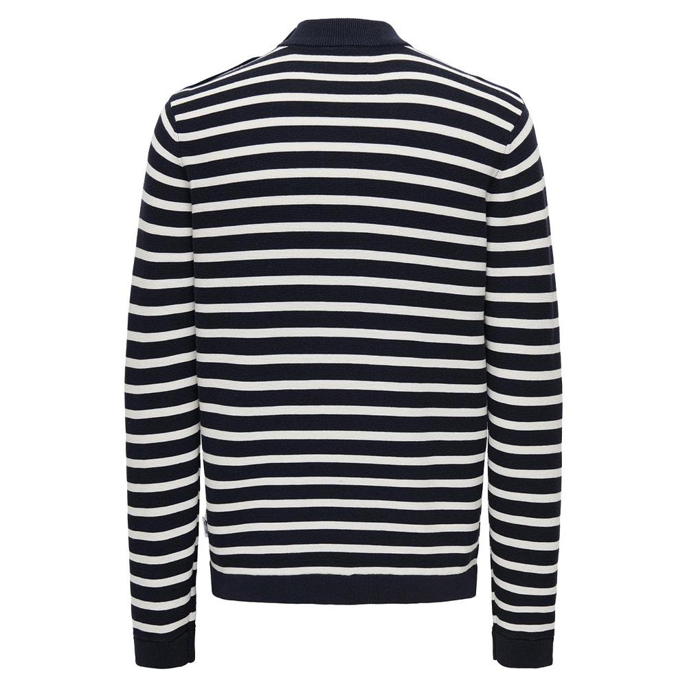 Pullover Marineblau/Weiß für Herren von Only & Sons, Modell „Walder“ Ansicht 2