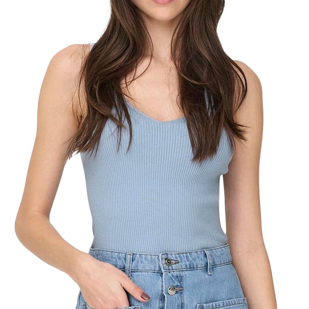 Camiseta de tirantes de malla azul para mujer JDY Nanna 15180497-KYB barato