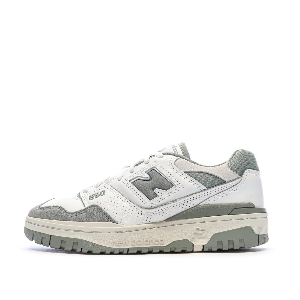 Baskets Blanches/Grises Femme New Balance Bb550 pas cher