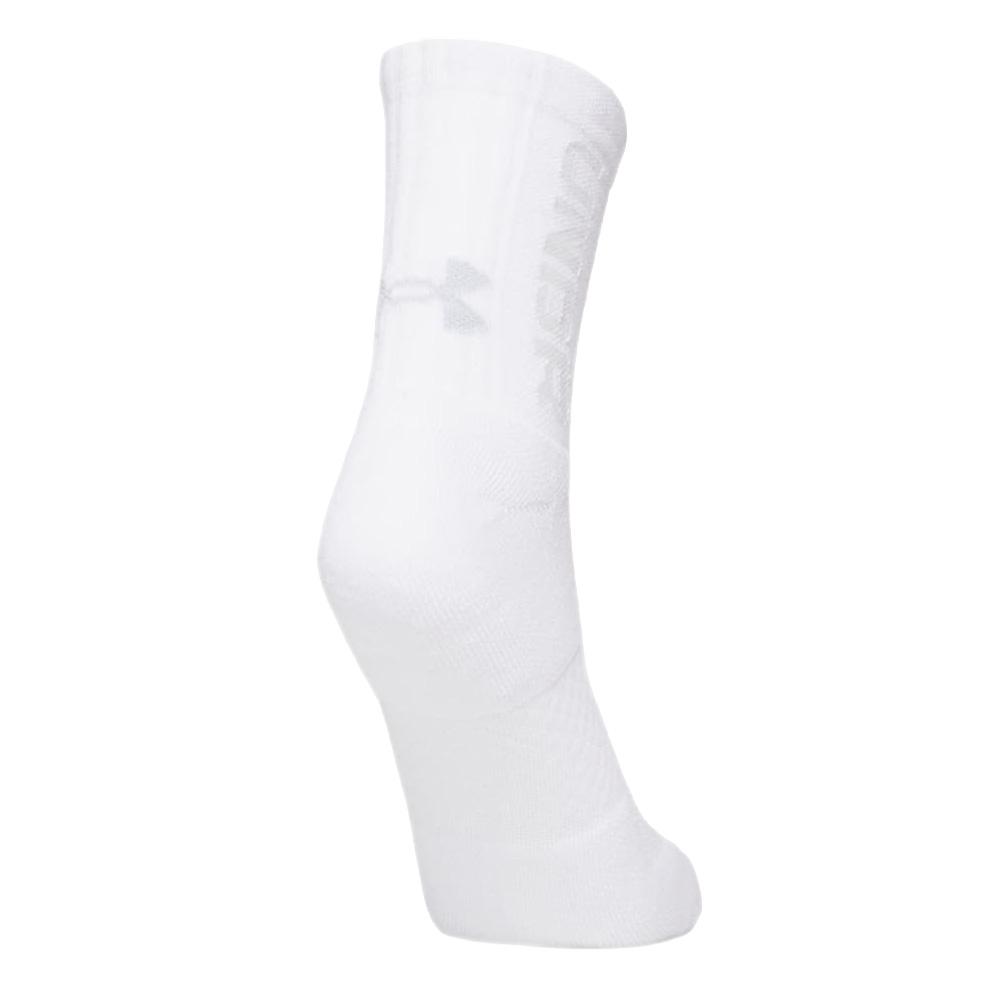3 pares de calcetines blancos para hombre Under Armour de caña media ver 2