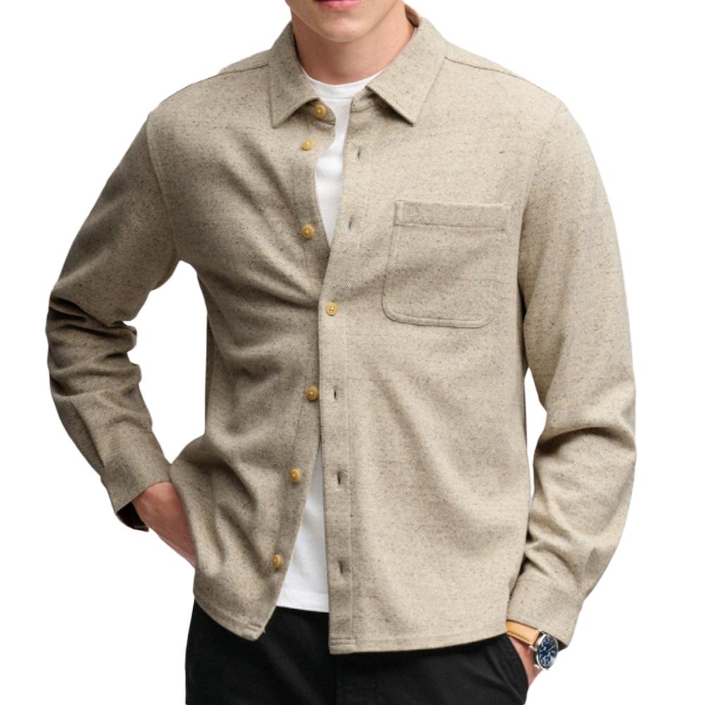 Superdry Men’s Ecru Twill Overshirt affordable