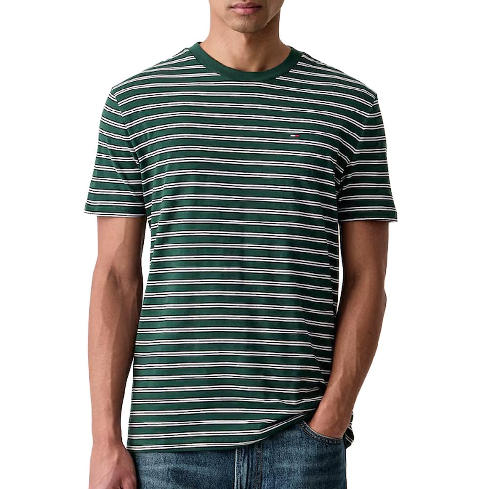 Tommy Hilfiger Men’s Green Striped T-shirt affordable