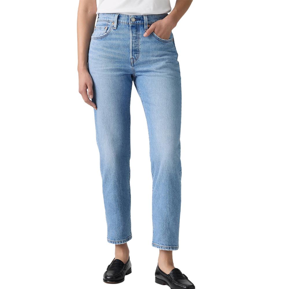 Jean 501 Bleu Clair Femme Levi's Original Cropped Indigo pas cher