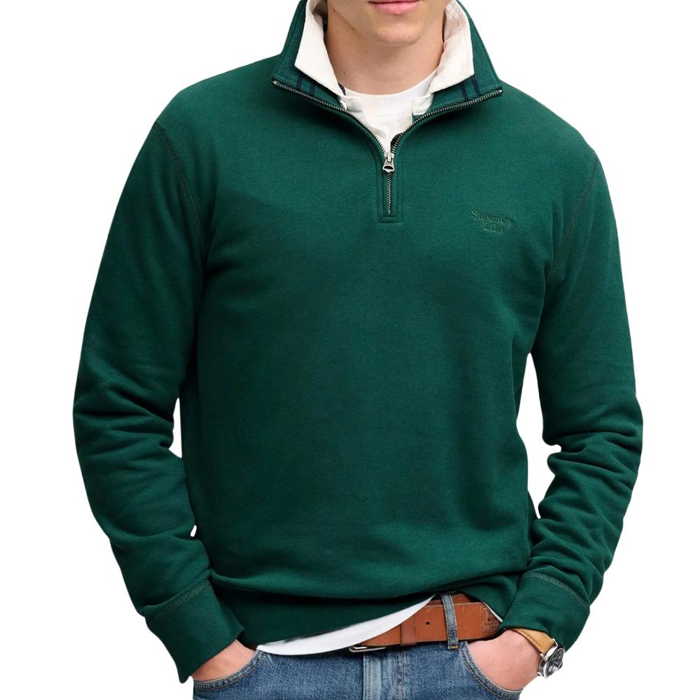 Sweat Vert Homme Superdry Essential Serif pas cher