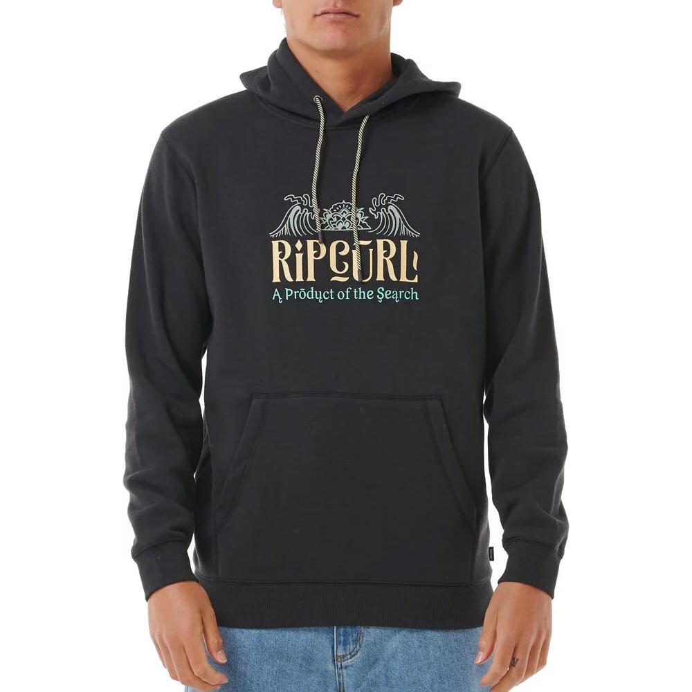 Sudadera con capucha negra para hombre Rip Curl Down Line barato