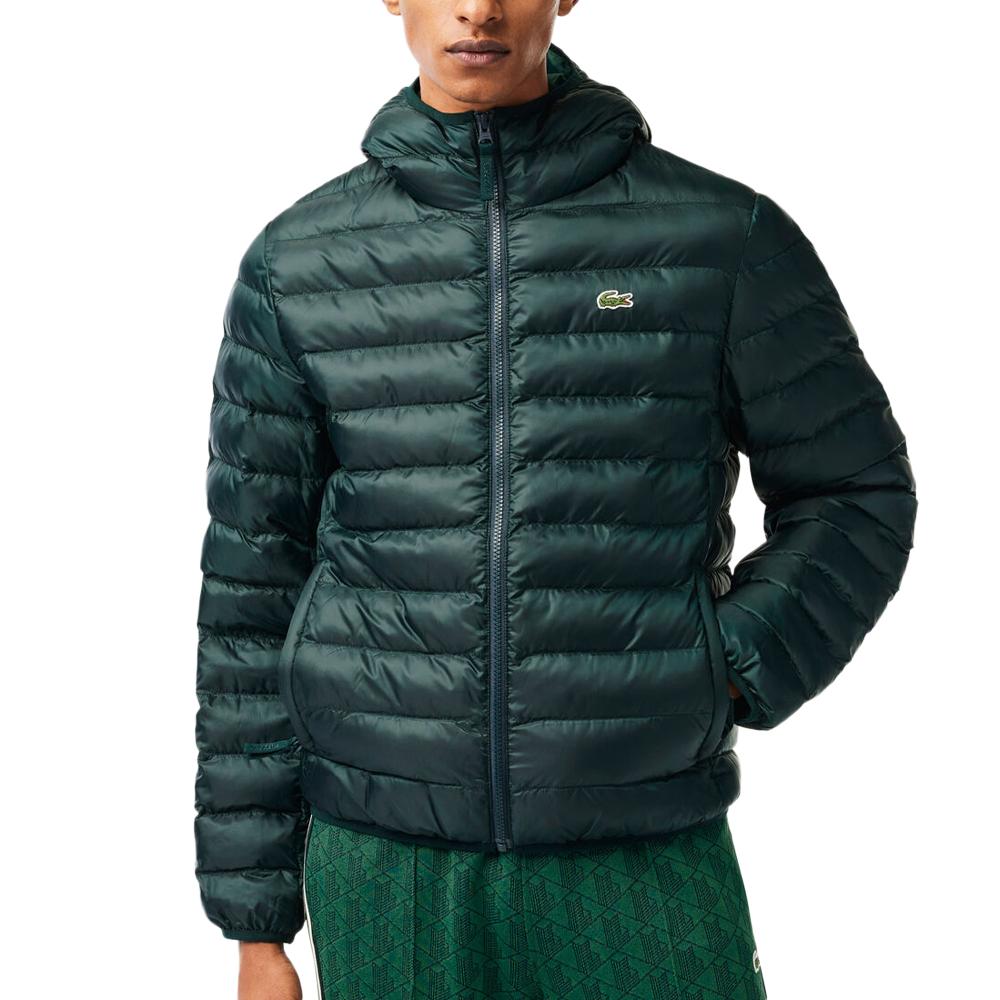 Dunkelgrüne Daunenjacke Mann Lacoste BH0539 günstig