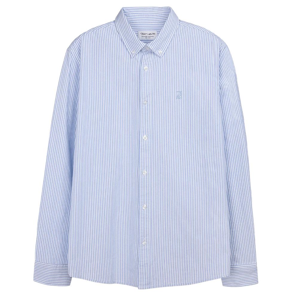 Camisa azul a rayas para hombre Teddy Smith Stanley barato