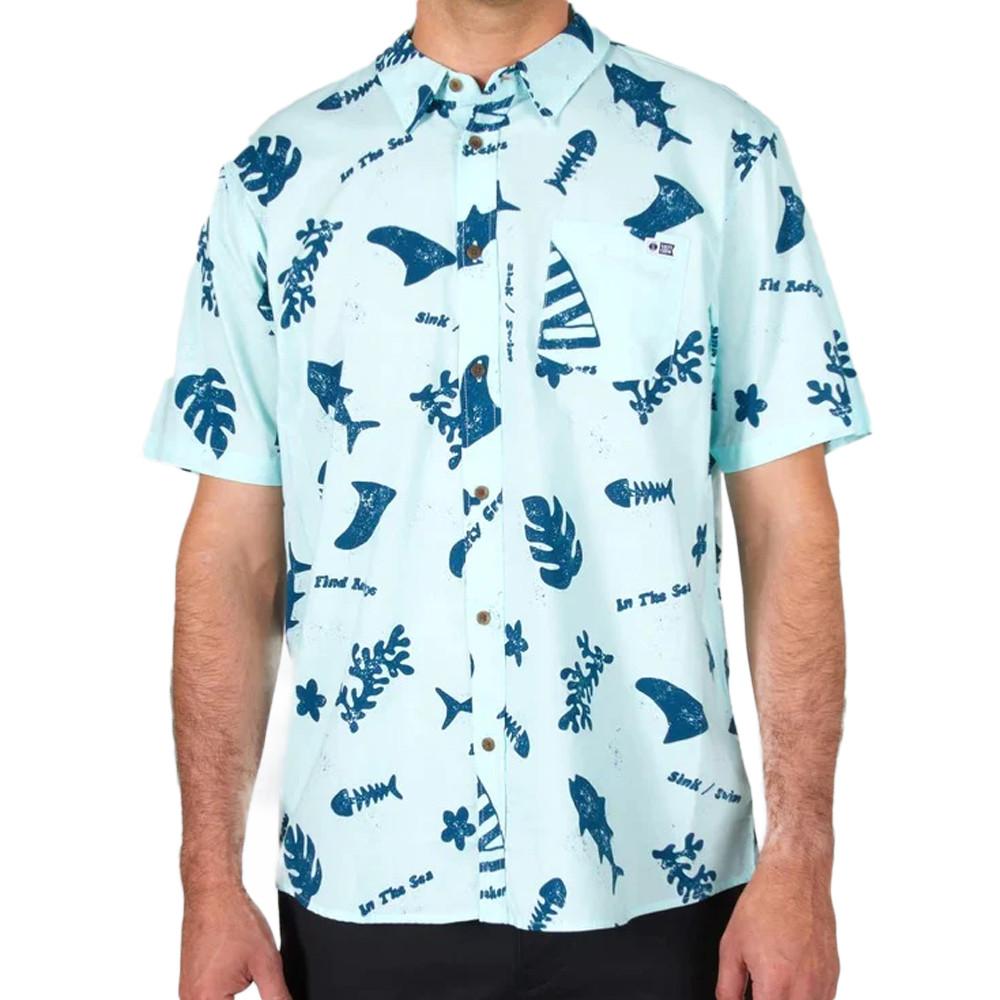 Kurzarmhemd Blau Herren Salty Crew Twisted Tides günstig