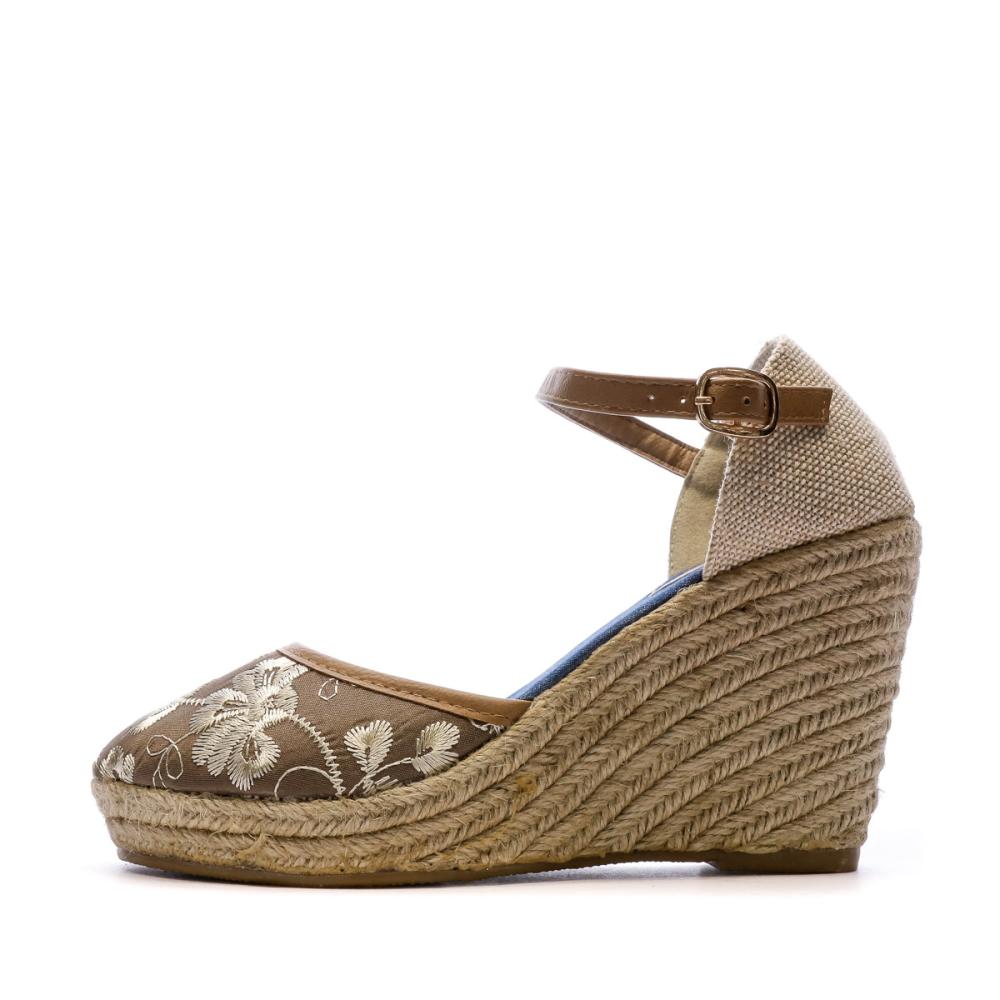 Beppi Women's Brown/Flower Compensated Sandals affordable