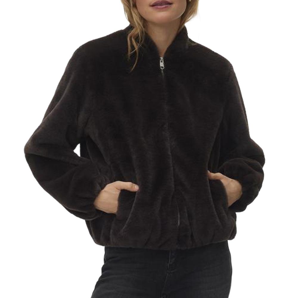 Veste Fausse Fourrure Marron Femme Vero Moda Jaliga pas cher