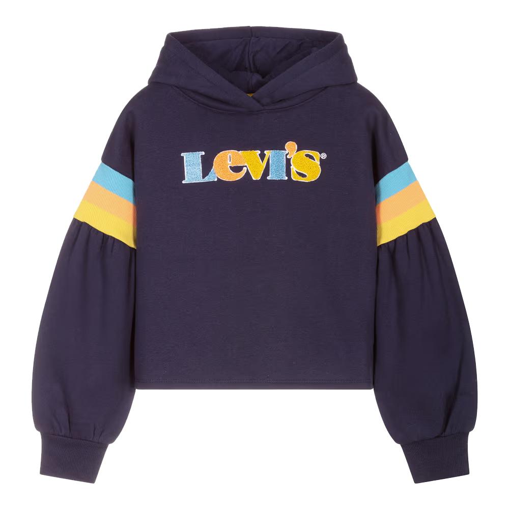 Sudadera con capucha azul marino para niña de Levi's 4ED500 barato