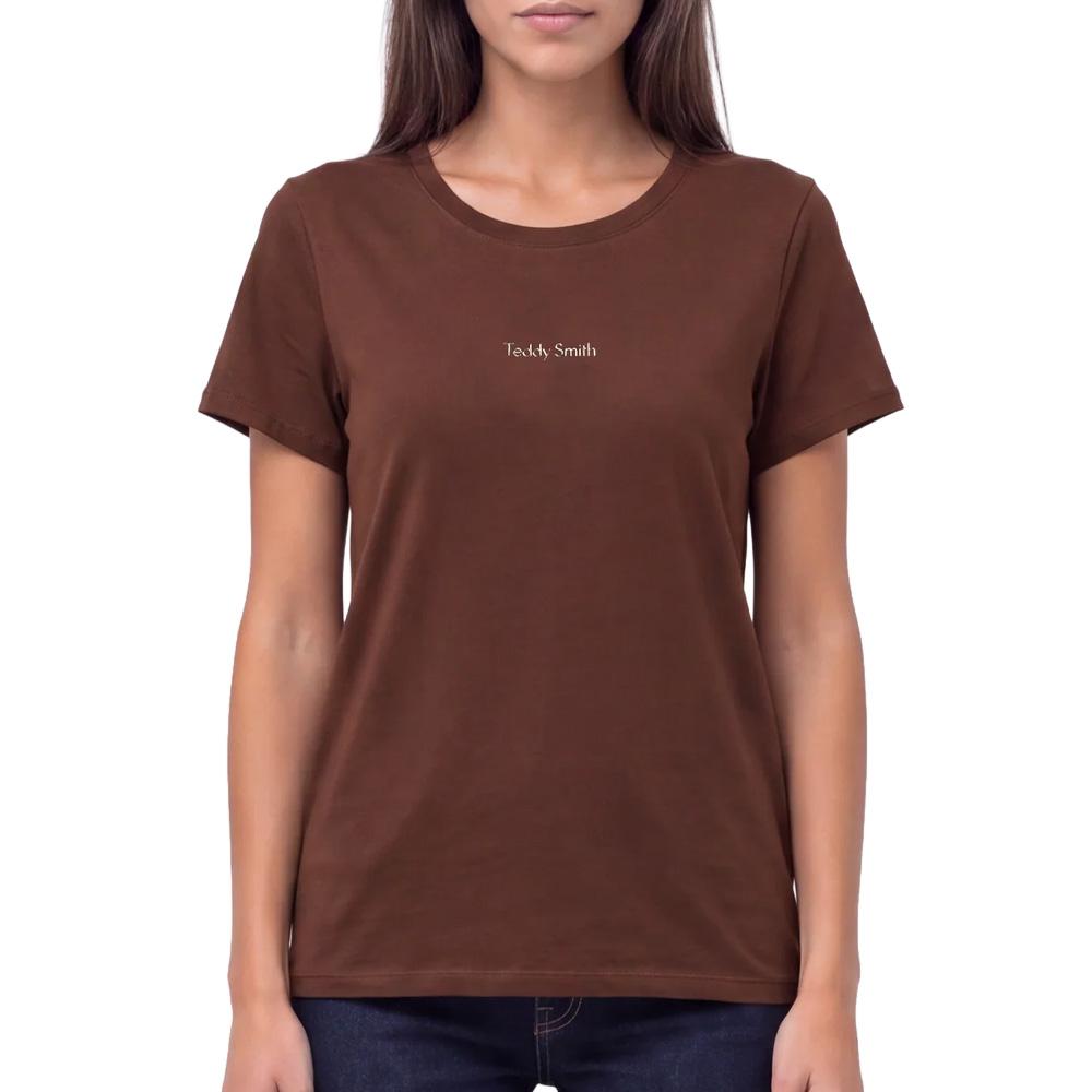 Teddy Smith Ribelles Women’s Brown T-Shirt affordable