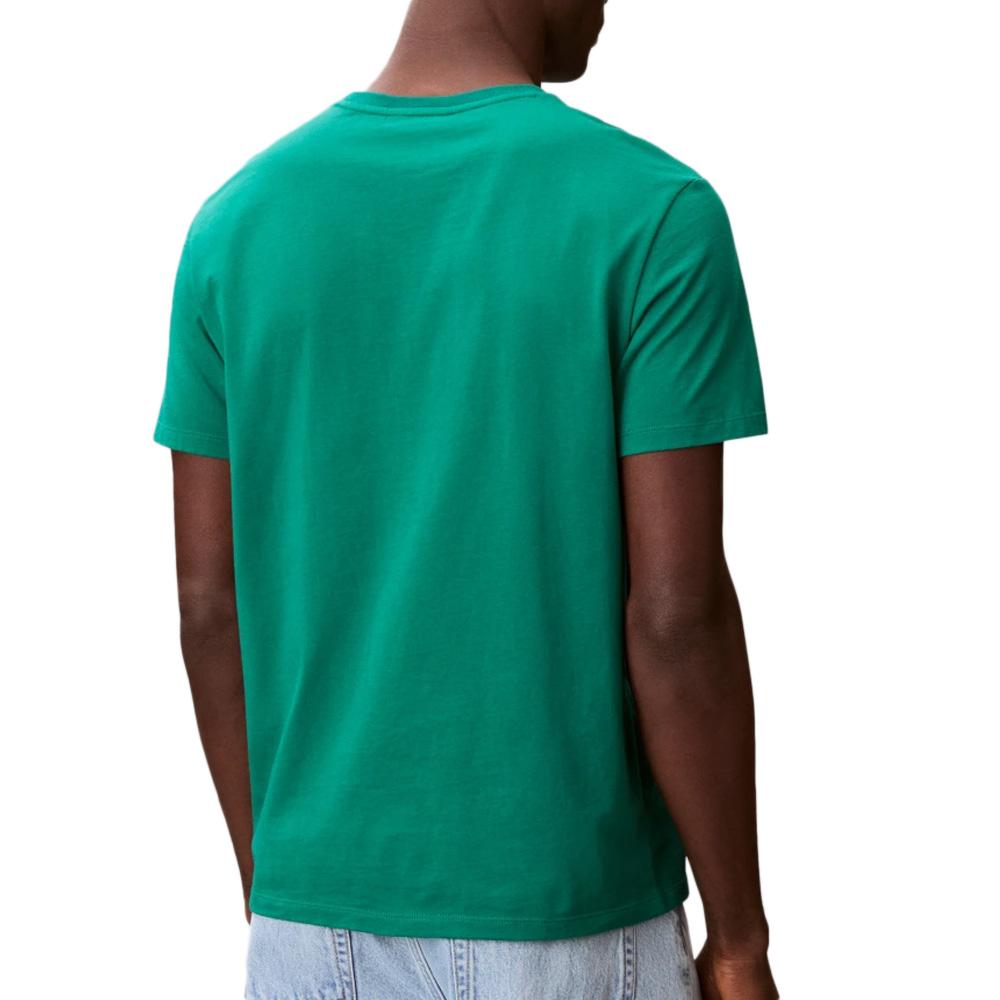 T-Shirt Vert Homme Calvin Klein Jeans Badge L4G vue 2