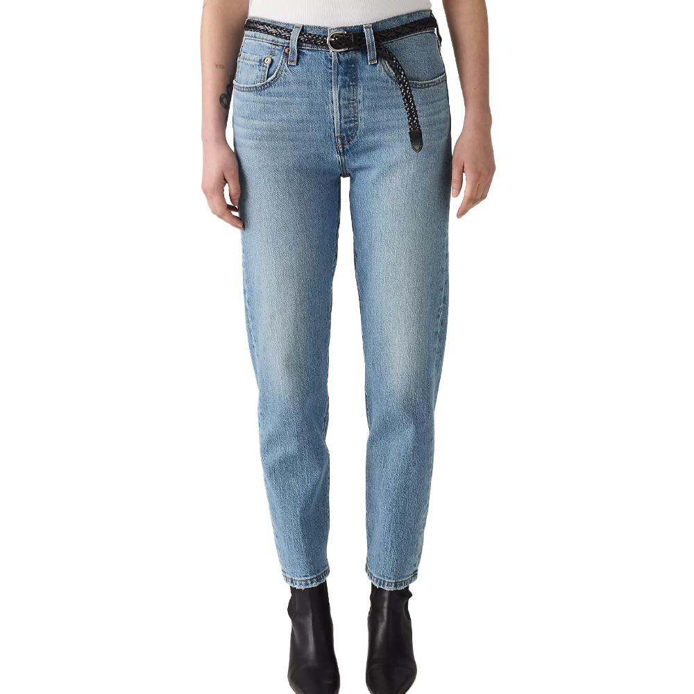 Jean 501 Bleu Ciel Femme Levi's Original Cropped pas cher