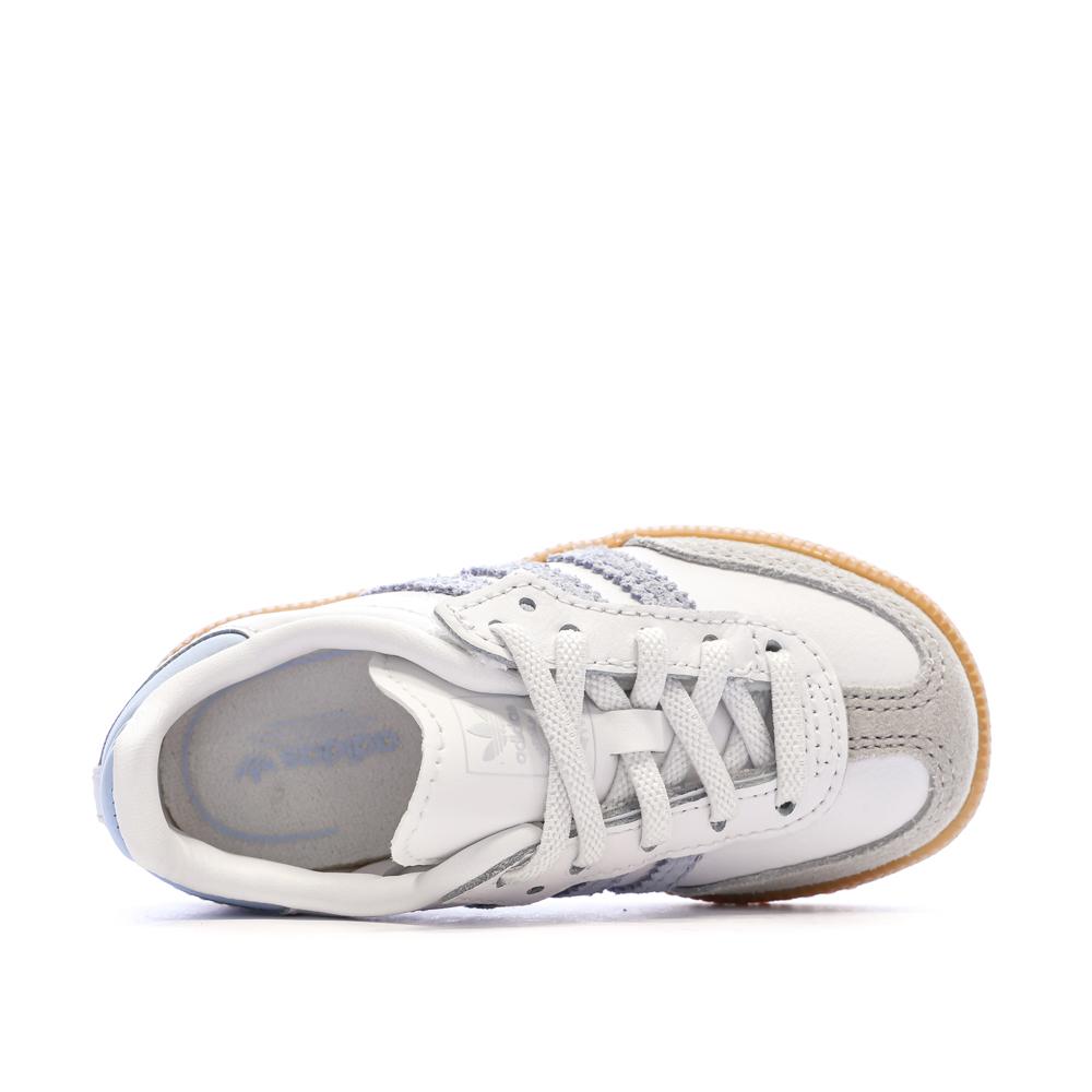 Zapatillas grises/blancas para bebé Adidas Samba OG ver 4