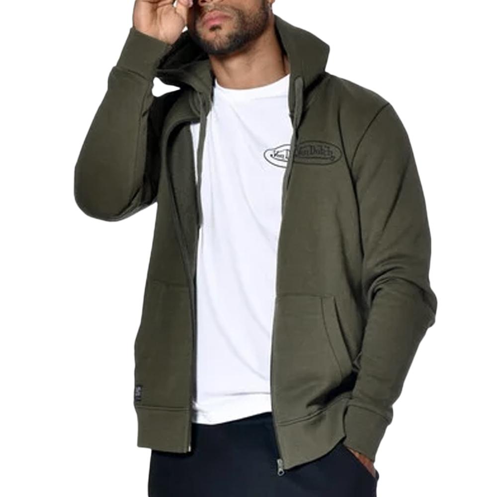 Sweat Zippé Vert Homme Von Dutch SLIGN pas cher