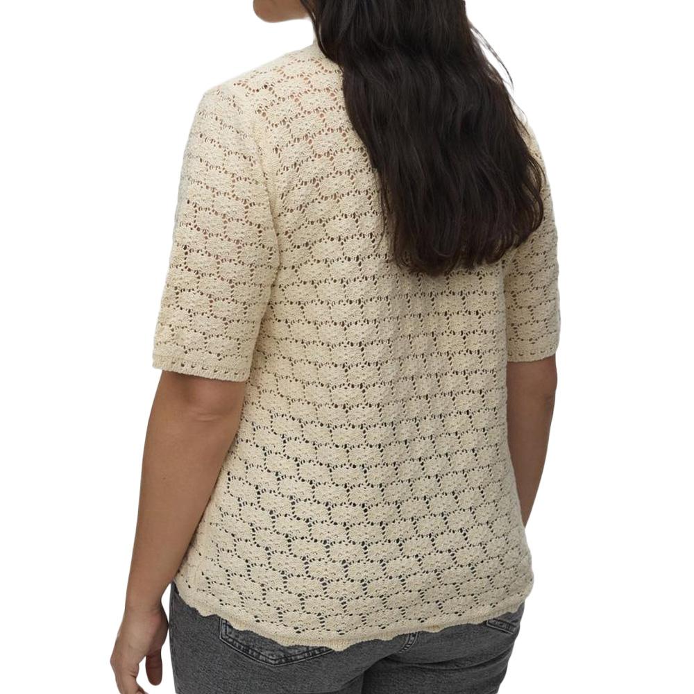 Beigefarbene Damenweste von Vero Moda, Modell Vmckora Button Ansicht 2