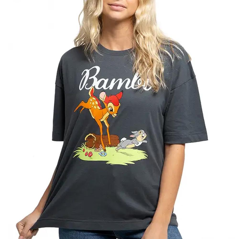 Women’s Grey Disney Bambi Springing T-shirt affordable