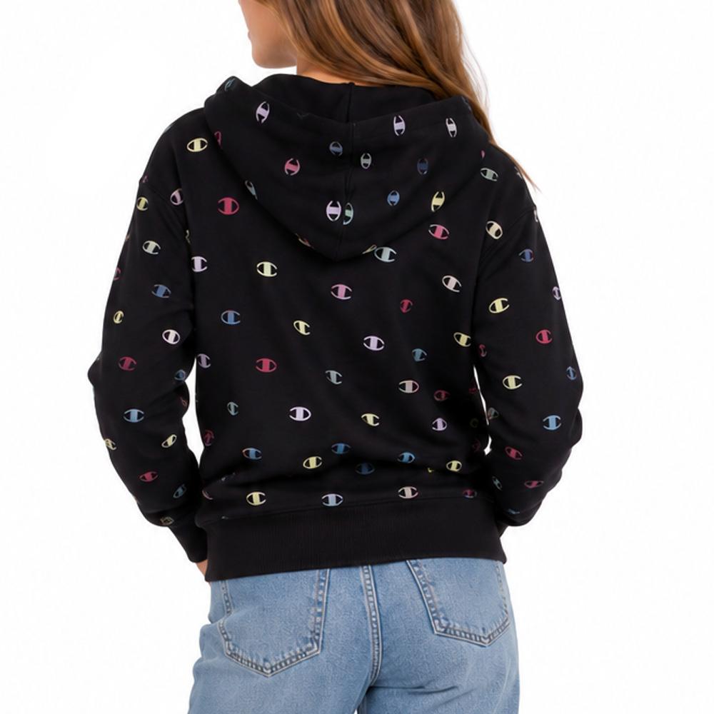 Sudadera con cremallera negra para niña Champion Full ver 2