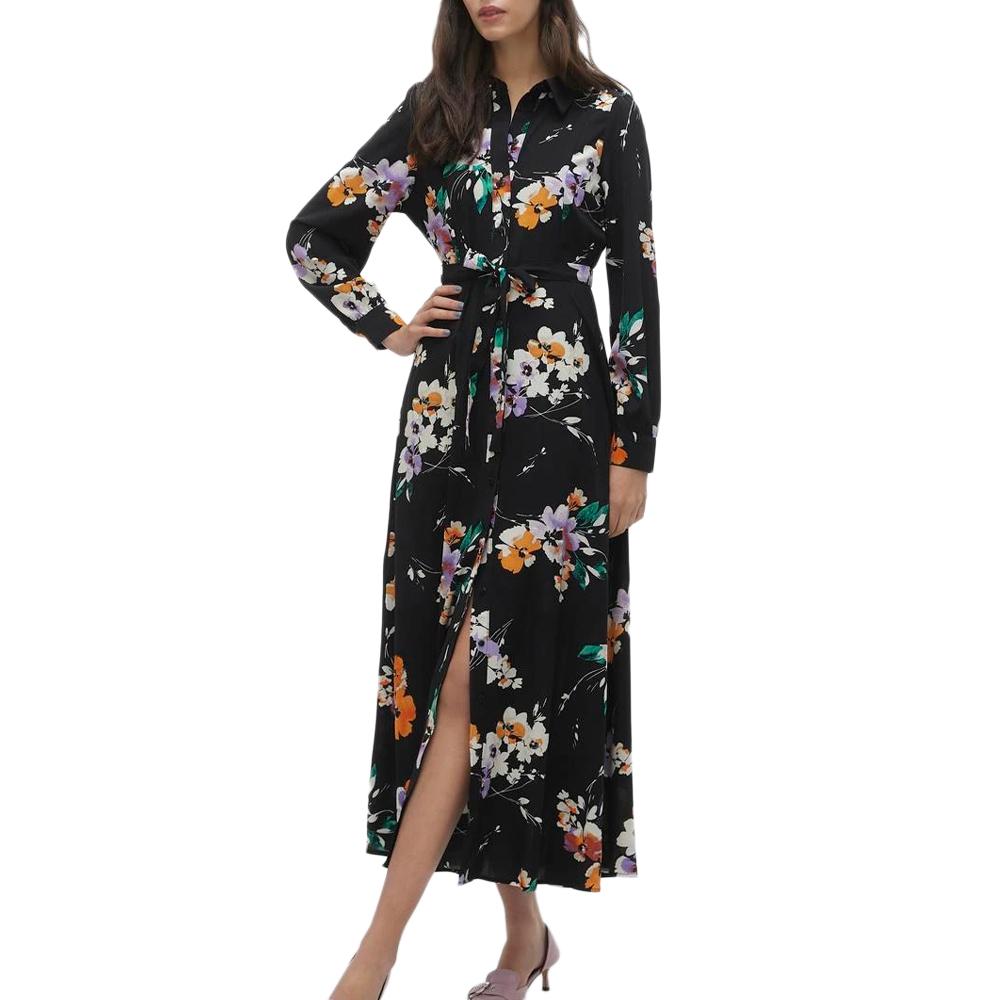 Schwarzes Kleid mit Motiven Frau Vero Moda Shilah Naja günstig