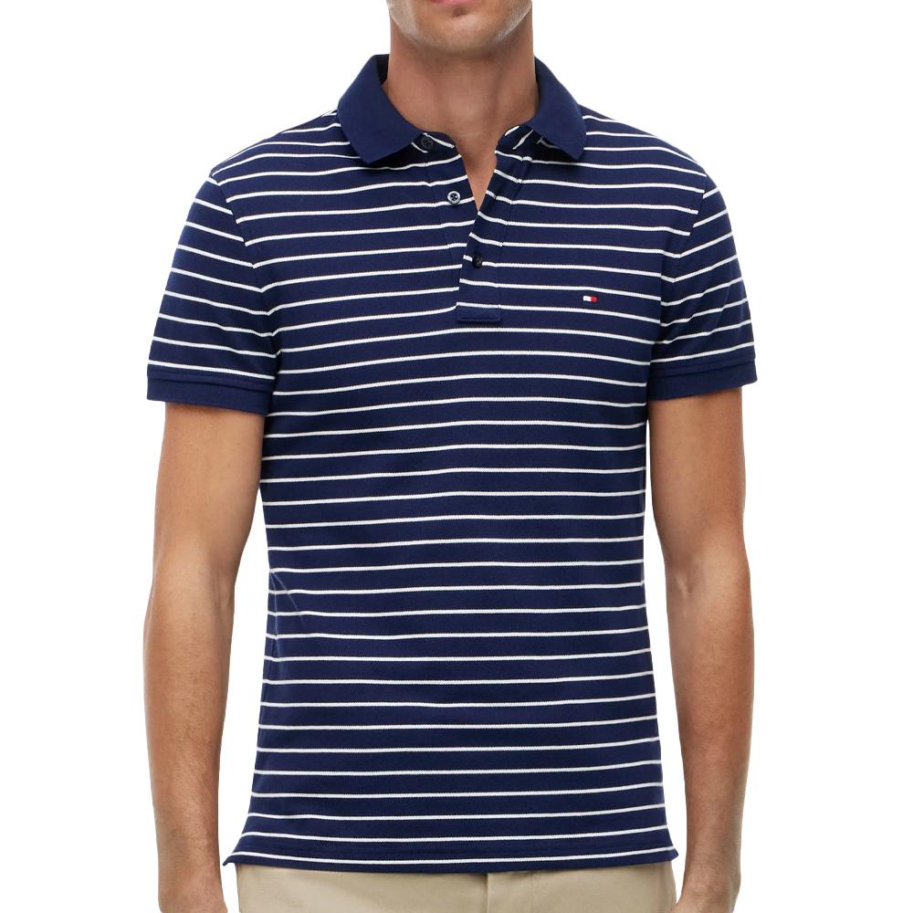 Polo Marine/Blanche Homme Tommy Hilfiger 1985 pas cher