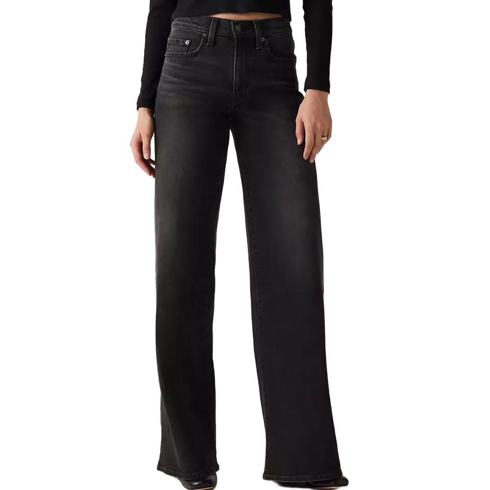 Jean Baggy Noir Femme Levi's 728 Wide pas cher