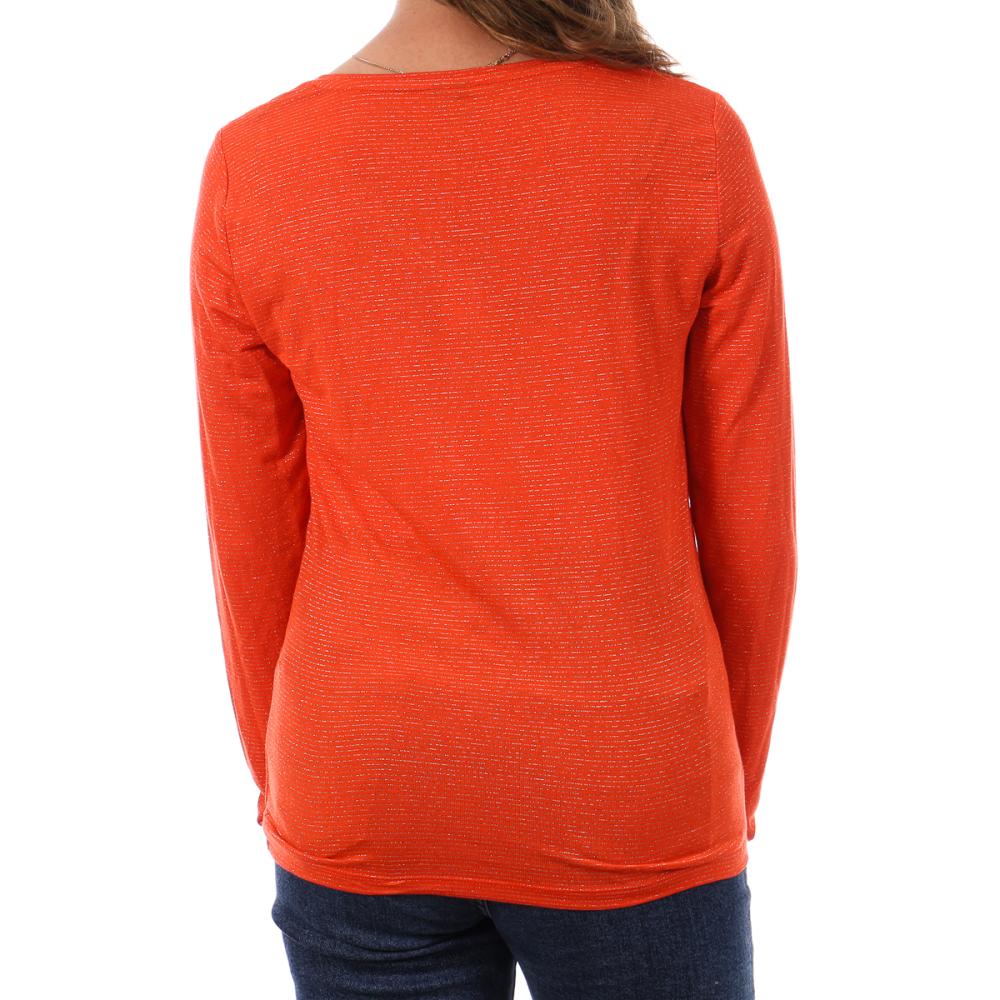 Pieces Tamara Camiseta de rayas naranja para mujer ver 2