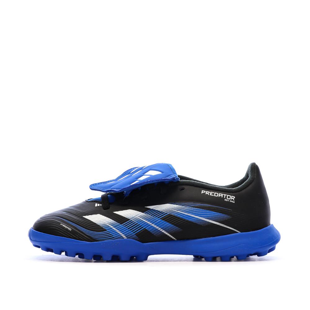 Chaussures de Foot Noir/Bleu Junior Adidas Predator League FT pas cher