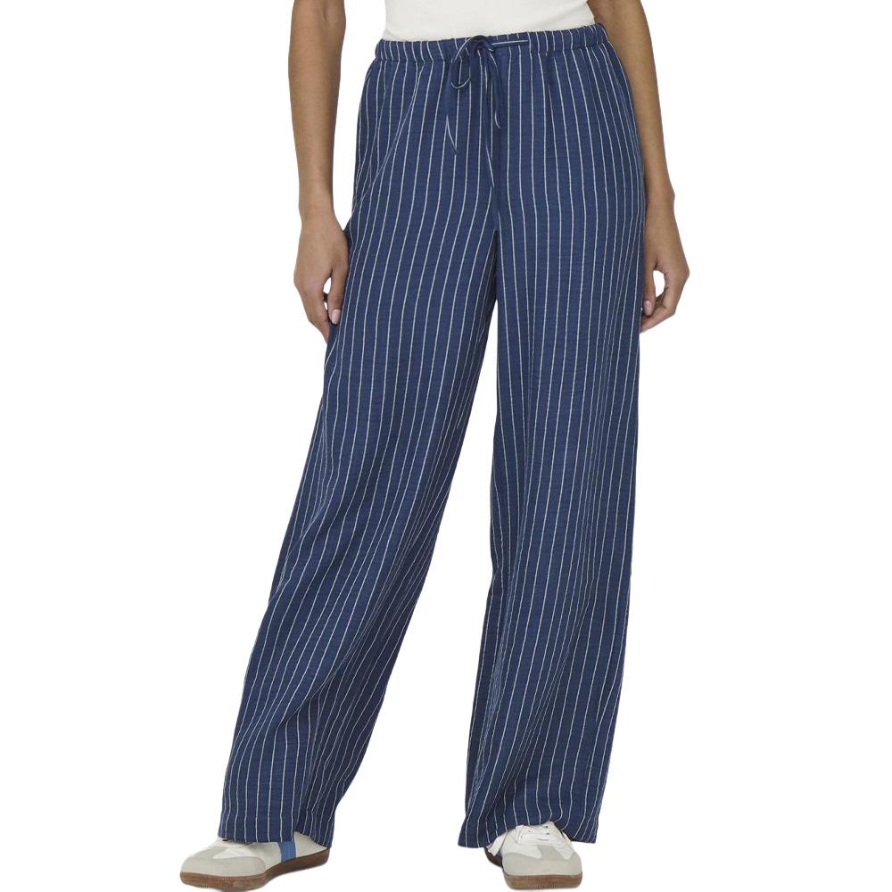 Women’s JDY Power Flowing Trousers in Navy/White affordable