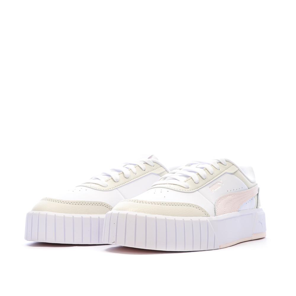 Baskets Blanc/Rose/Beige Femme Puma Carina Mia vue 6