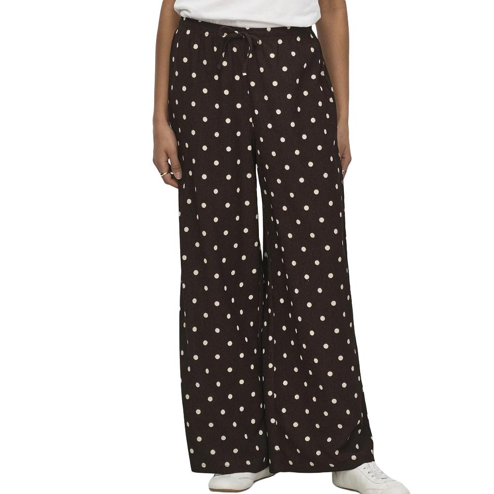 Pantalon fluide Beige/Marron à pois Femme JDY Ebbie pas cher