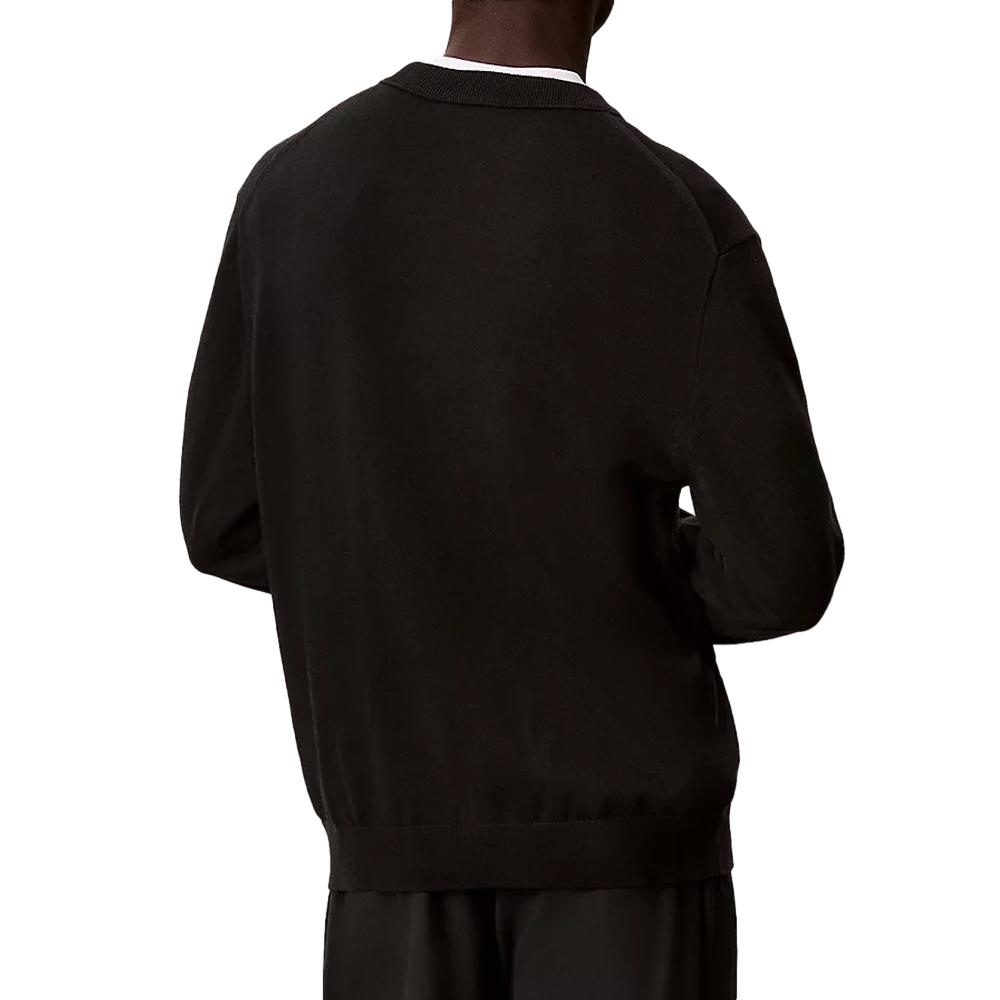 Pull Noir Homme Calvin Klein Jeans Crwn vue 2
