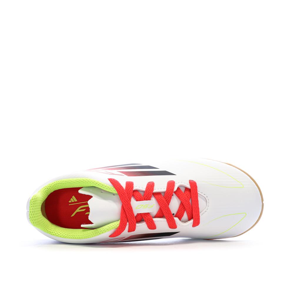 Chaussures de football Blanc Garçon Adidas F50 Club vue 4