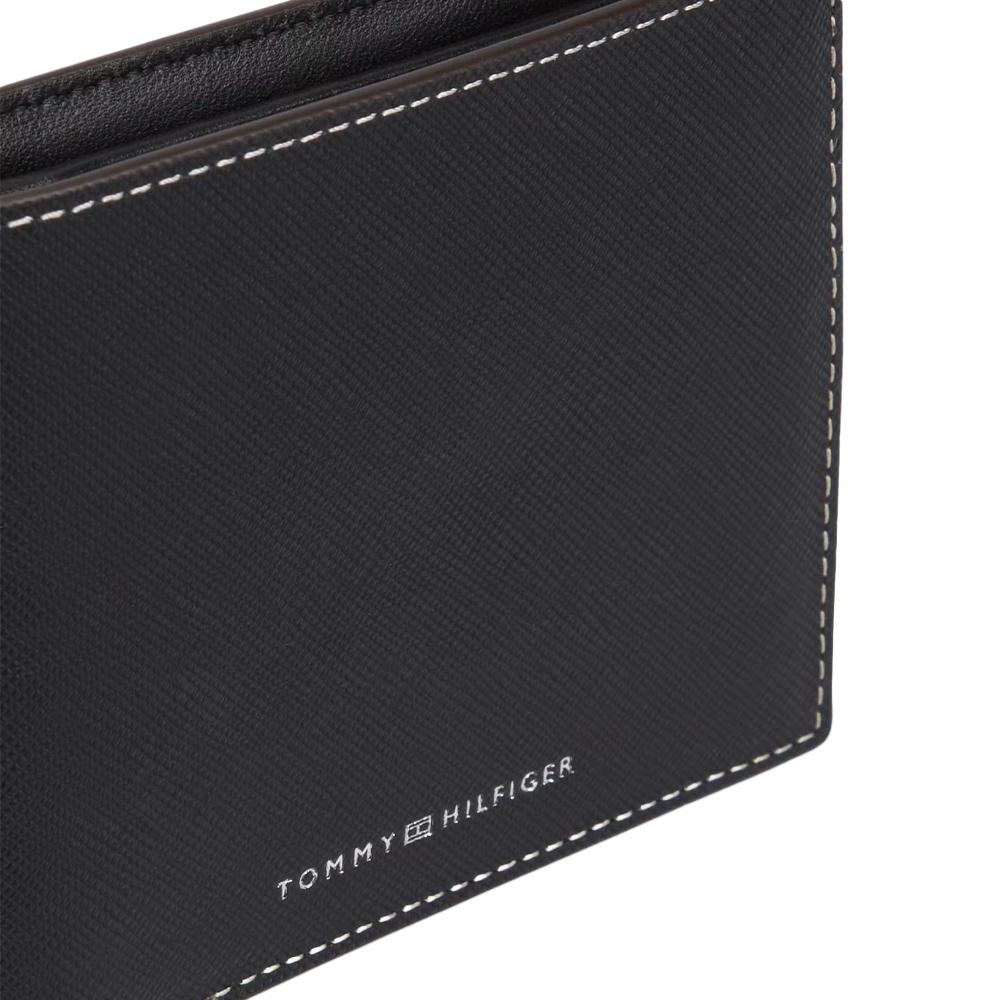 Portefeuille Noir Homme Tommy Hilfiger Saffiano vue 3