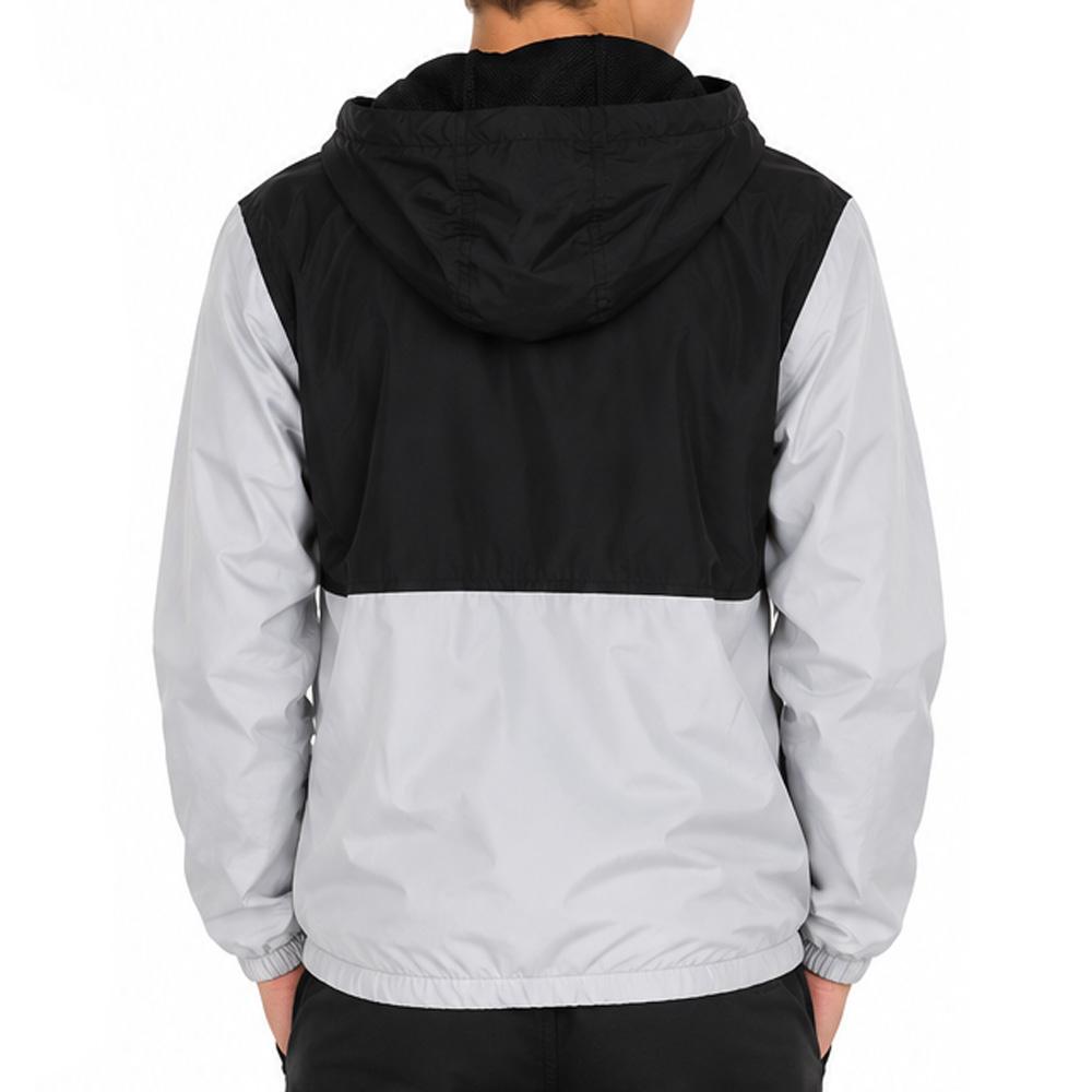 Schwarz/graue Champion-Jacke für Jungen, Colorblock-Design Ansicht 2