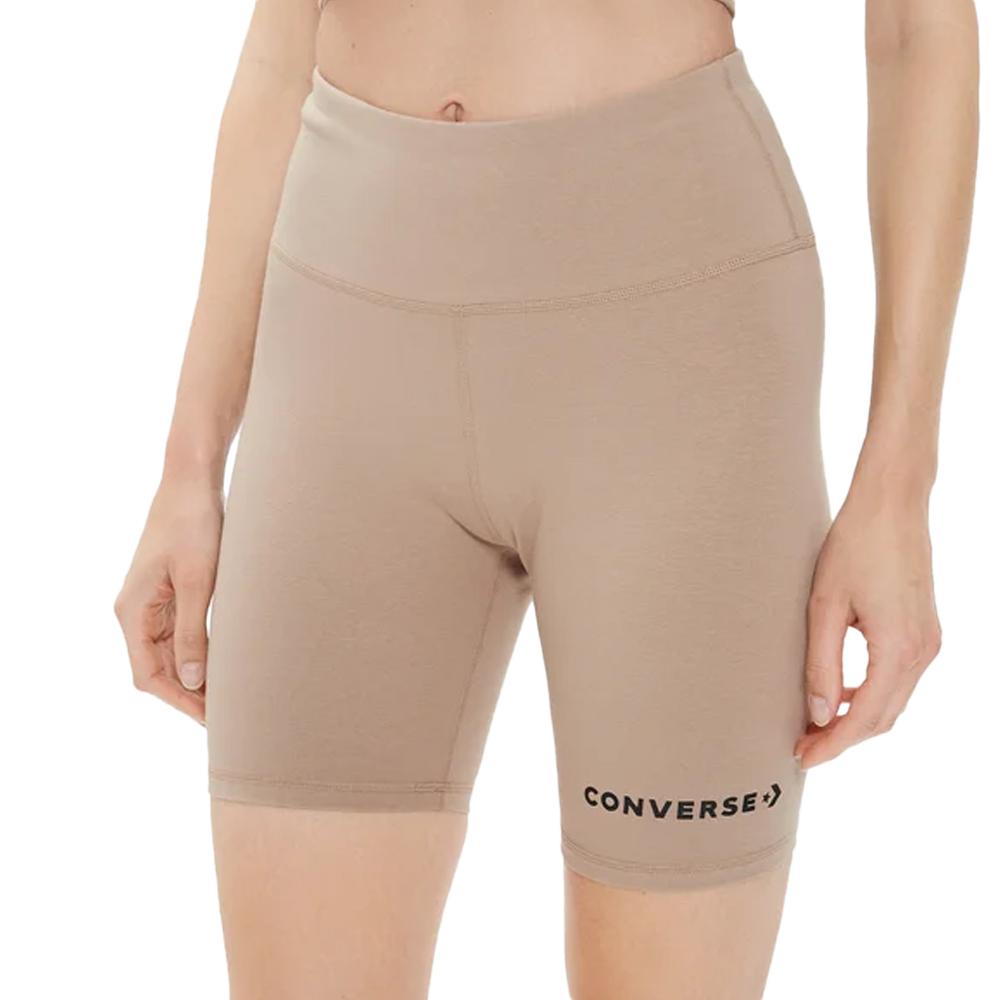 Pantalón Corto Técnico Converse Bike Beige/Negro, Mujer barato