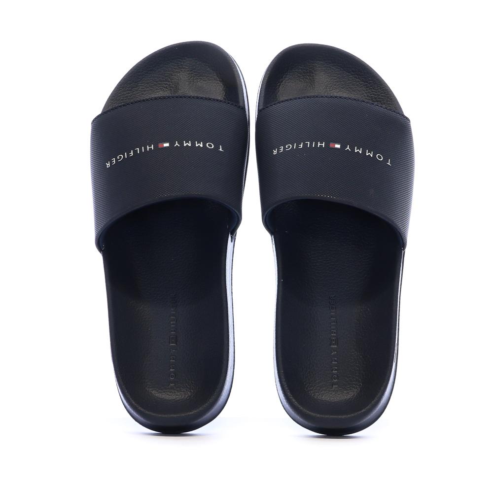Zapatillas de lona azul marino para hombre de Tommy Hilfiger Textu ver 3
