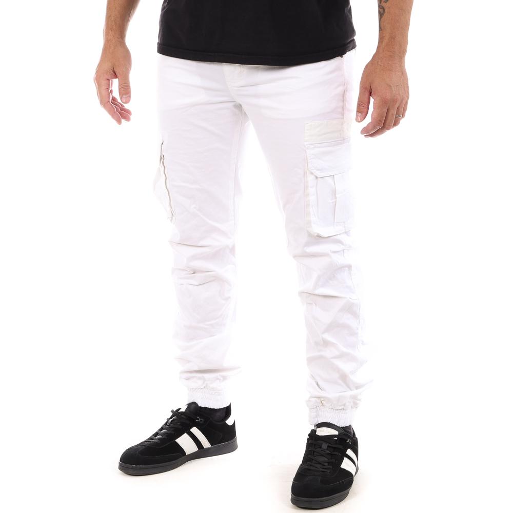 Pantalon Cargo Blanc Homme Paname Brothers Carlos pas cher