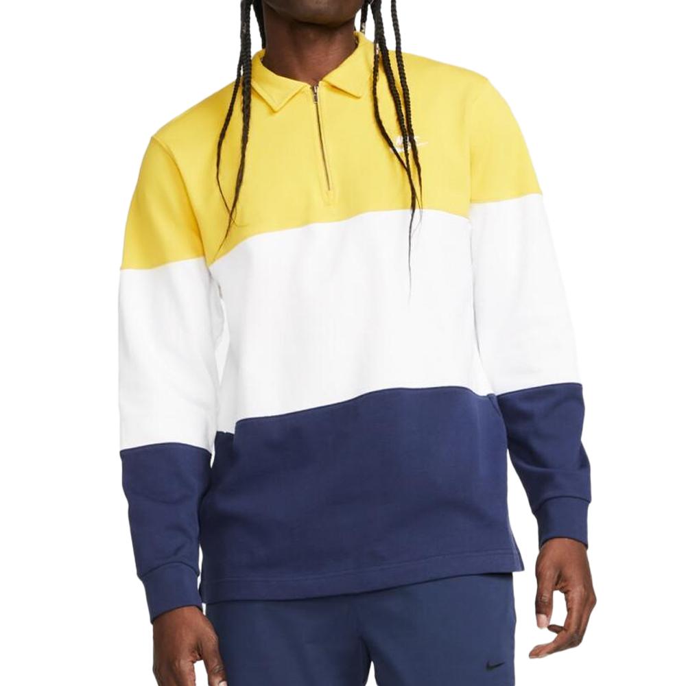 Nike Herren Club+ Sweatshirt Weiß/Gelb/Marine günstig